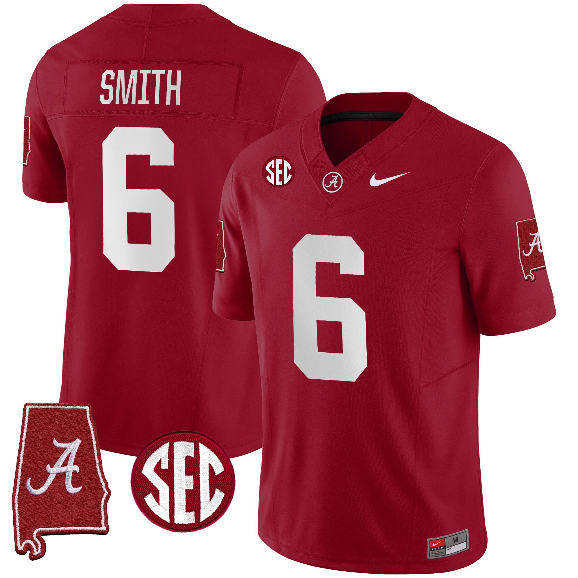 Men Alabama Crimson Tide #6 Smith Red 2024 Nike Vapor Limited NCAA Jersey style 1->indianapolis colts->NFL Jersey